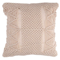 Fodera per Cuscino Decorativo Quadrato 40x40 cm in Tessuto Macramè Ecrù