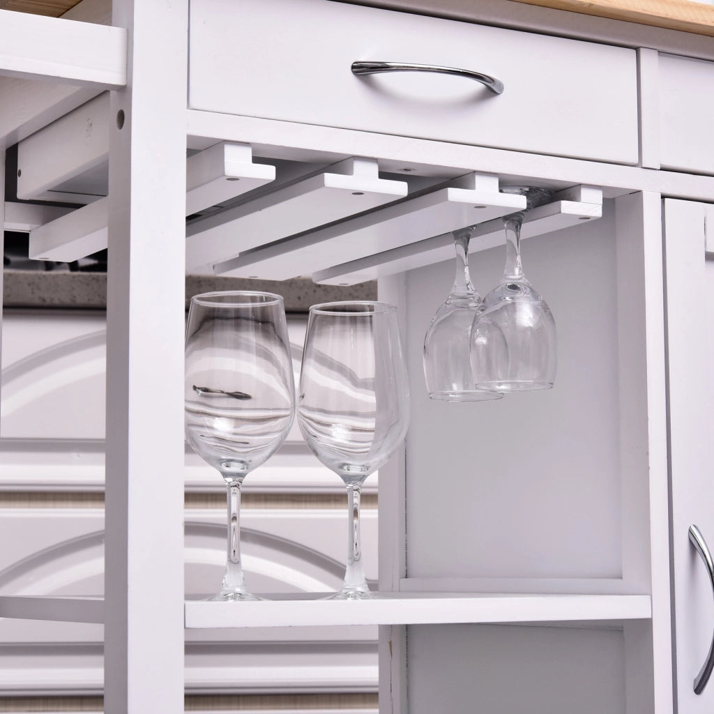 EasyComfort Carrello da Cucina Classico con Cassetti e Ruote in Legno Salvaspazio 89x40x84cm