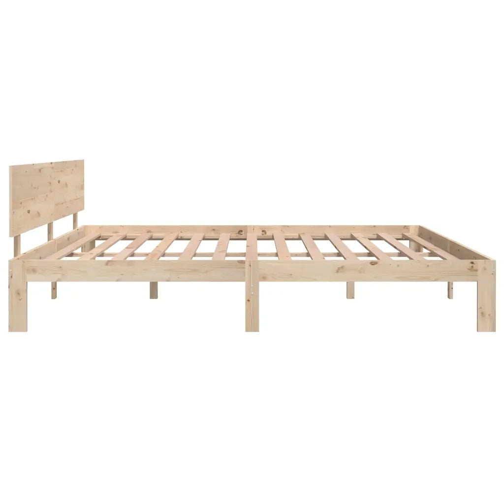 Letto matrimoniale | Letto per adulti | Giroletto in Legno Massello di Pino 200x200 cm