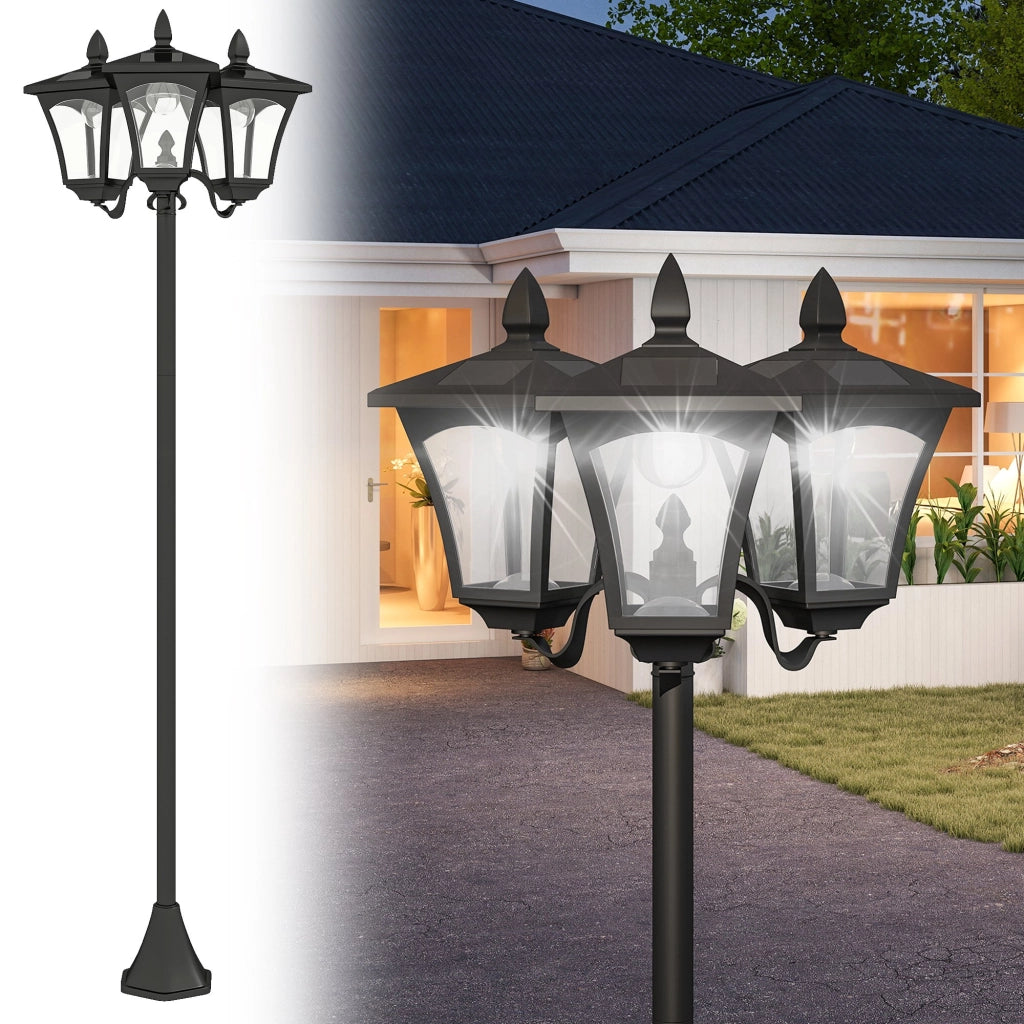 Lampada da Giardino Solare LED ¨C zephmum ¨C Grigio 51.5x47x182.5cm