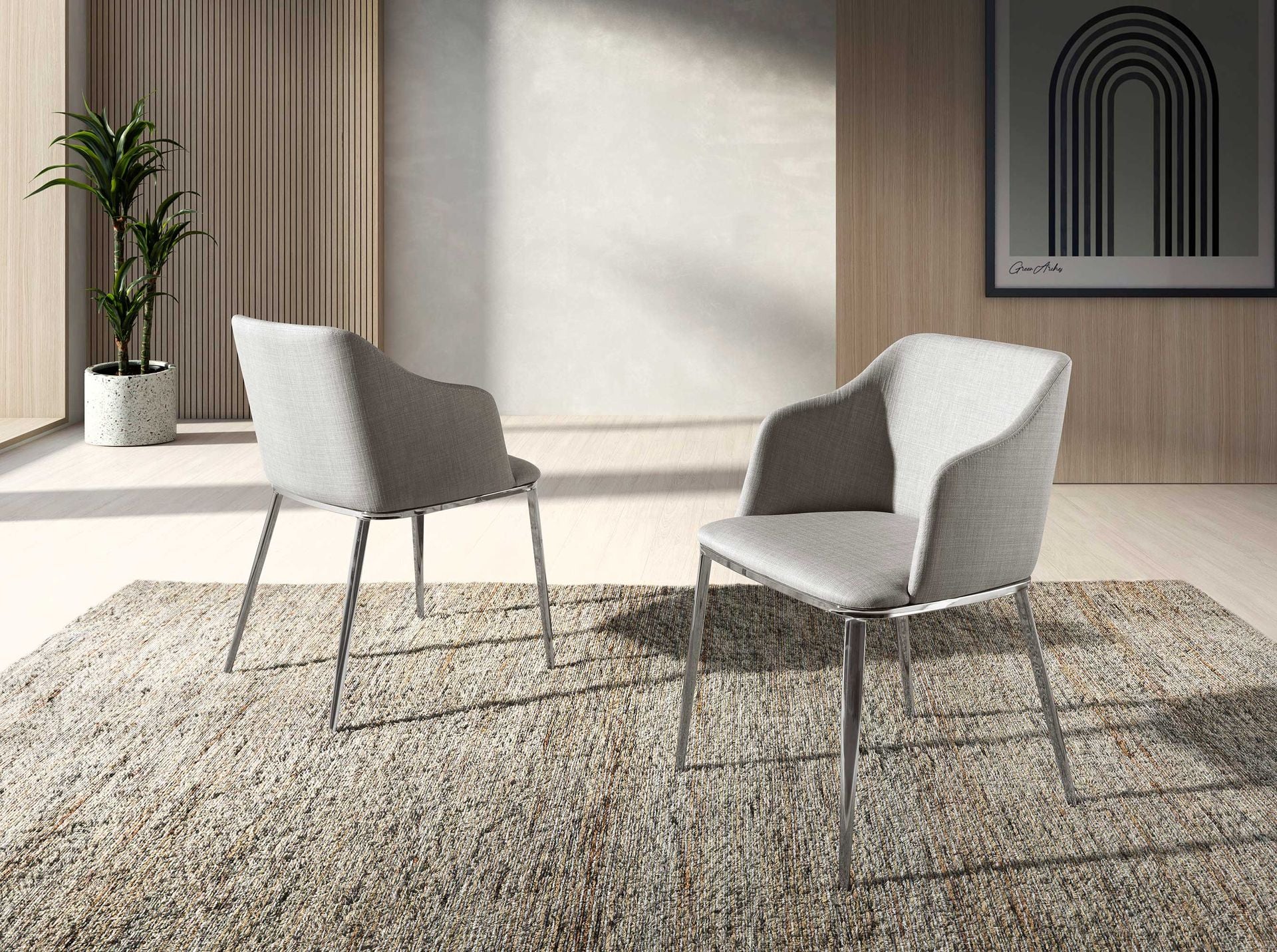 Sedia in tessuto grigio