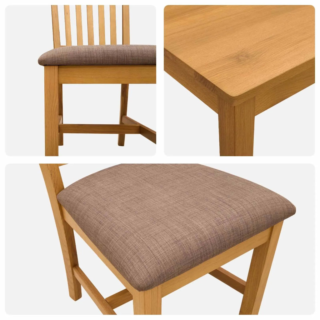 Set da pranzo 7 pz Grigio Legno di Quercia Massello 3430262