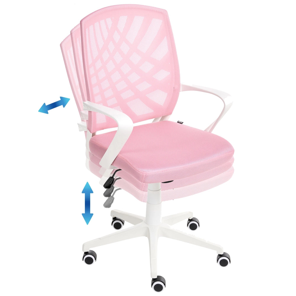 Sedia da ufficio rosa blu poliestere Mesh girevole scrivania computer altezza regolabile