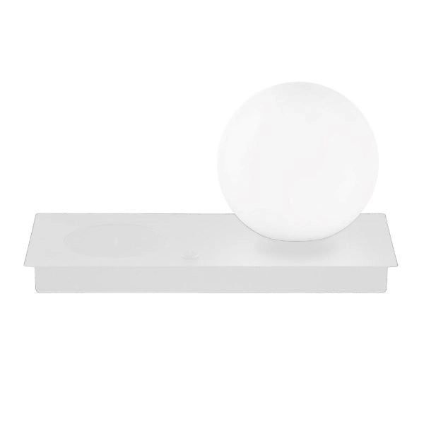 LAMPADA DA COMODINO BIANCA CON RICARICA WIRELESS CELLULARE MADAME ONDALUCE