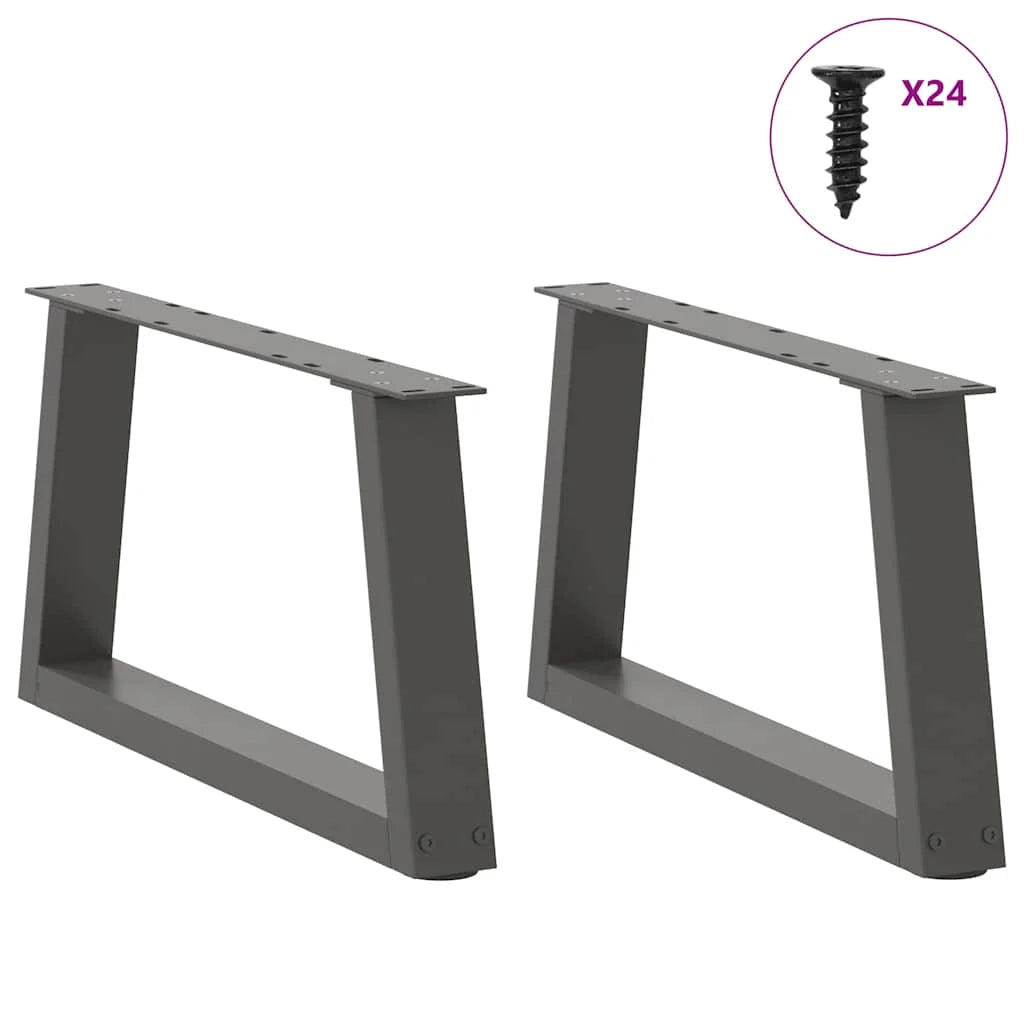 Set di 2 gambe per tavolino da caffè moderno geometrico 70 x 31 cm con piedini regolabili in acciaio antracite 02_0056834
