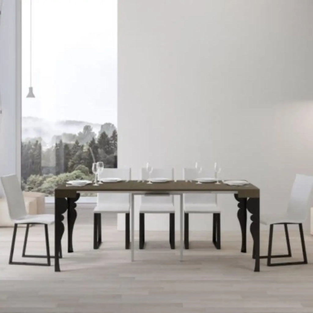 Consolle allungabile 90x40/196 cm Paxon Small tortora gambe antracite
