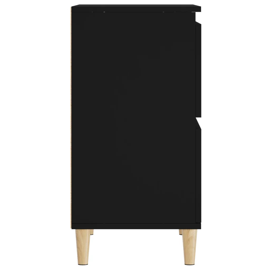Credenze 3pz Nere 60x35x70 cm in Legno Multistrato