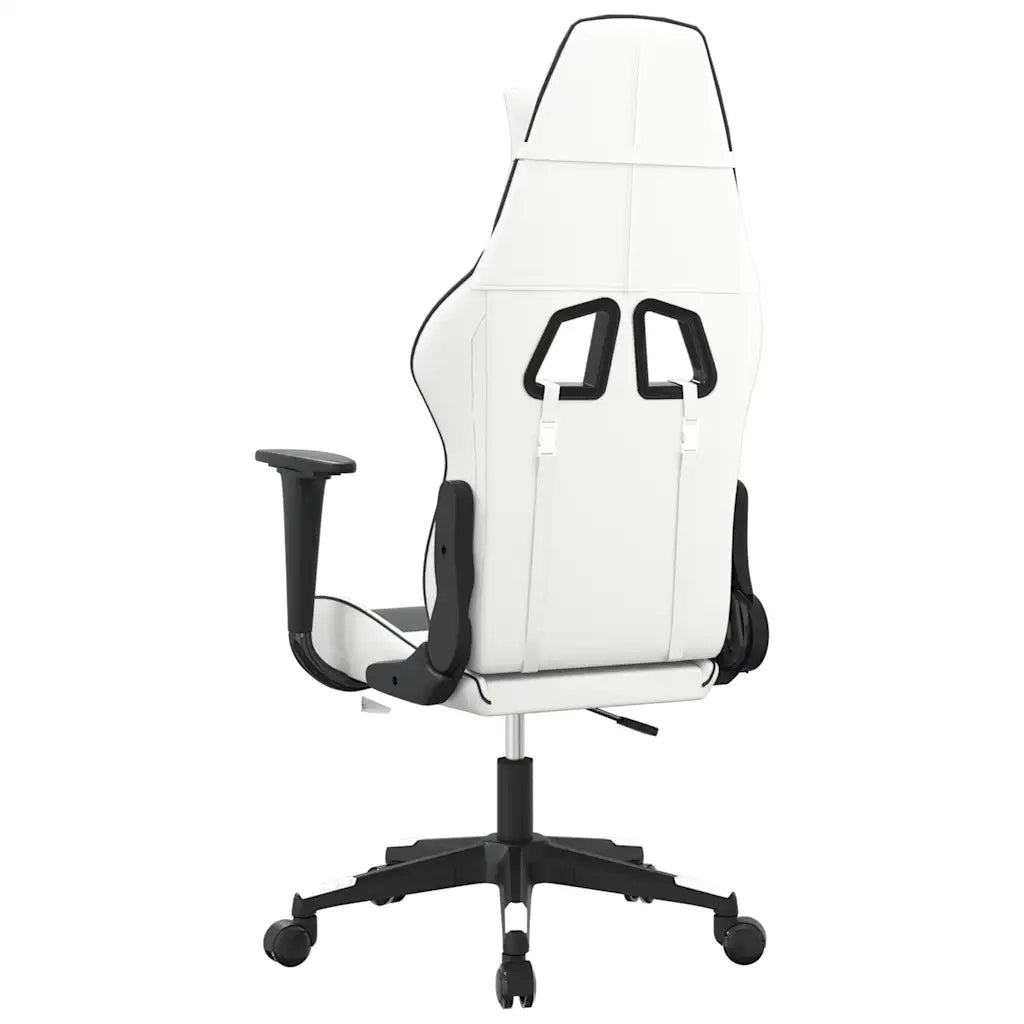 vidaXL Sedia da Gaming Bianco e Nero in Similpelle