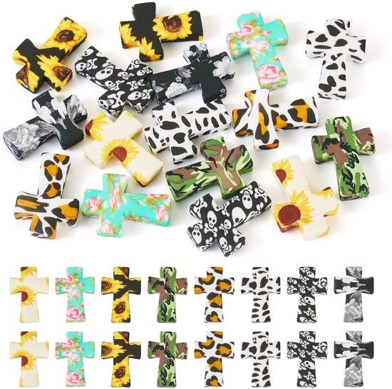 Kralen 16 Stuks in Silicone con Forma a Croce per Creare Gioielli in DIY