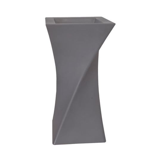 VASO TRIANGOLO ALTO 80CM, VASO IN RESINA ALTO, VASO ALTO MODERNO Colore: Avana