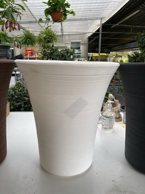 Vaso tondo in resina "Mimosa" con altezza di cm 50 ELBI Colori: Bianco