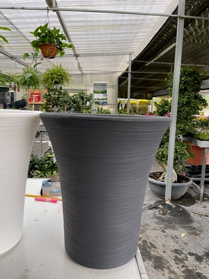 Vaso tondo in resina "Mimosa" con altezza di cm 50 ELBI Colori: Antracite