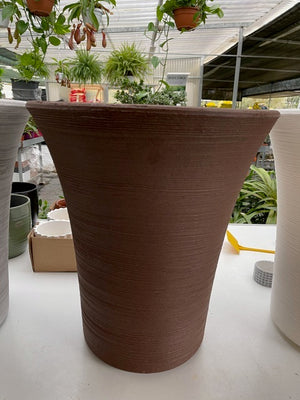 Vaso tondo in resina "Mimosa" con altezza di cm 50 ELBI Colori: Bronzo