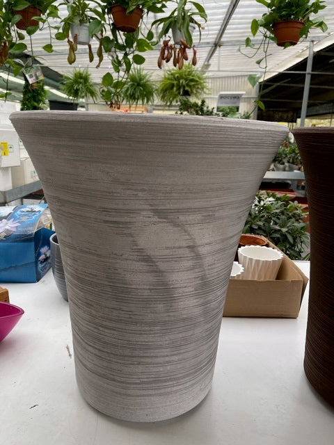 Vaso tondo in resina "Mimosa" con altezza di cm 50 ELBI Colori: Industrial Grey