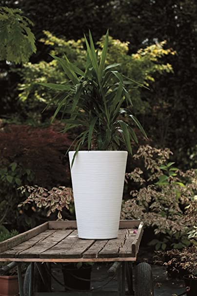 Vaso tondo in resina "Lilium" H 76cm  ELBI Colore: Bianco
