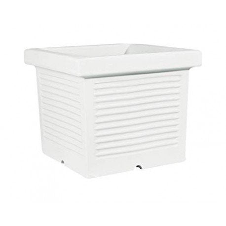 VASO QUADRATO MILLERIGHE DA 50CM IN RESINA Colore: Bianco
