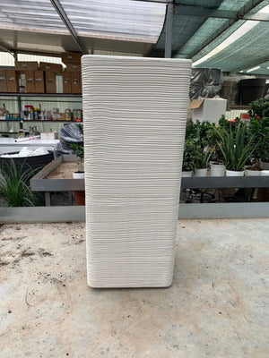 Vaso Quadrato Alto 75cm Pilone Rigato Shabby Vasar Colore: Grigio Ghisa