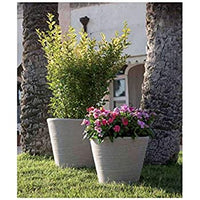 Vaso Portavaso Caspò Campana Shabby Rigata Vasar in resina cmha 45 Colore: Bianco Perla