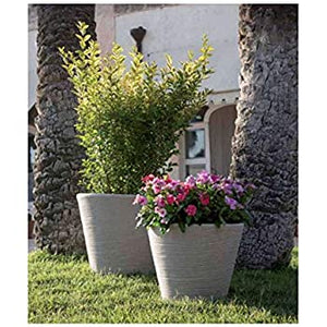 Vaso Portavaso Caspò Campana Shabby Rigata Vasar in resina cmha 45 Colore: Bianco Perla