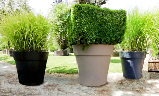 VASO LIRA ELITE DA 80CM IN RESINA MODERNO ROTAZIONALE, VASO DA 80CM Colore: tortora