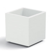 VASO FIORIERA QUADRATO CUBO MATHERIA IN PLASTICA CON RUOTE 50 CM MODERNO Colore: Bianco