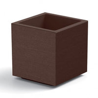 VASO FIORIERA QUADRATO CUBO MATHERIA IN PLASTICA CON RUOTE 50 CM MODERNO Colore: Bronzo