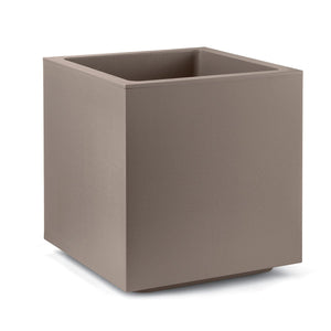 VASO FIORIERA QUADRATO CUBO MATHERIA IN PLASTICA CON RUOTE 50 CM MODERNO Colore: Avana