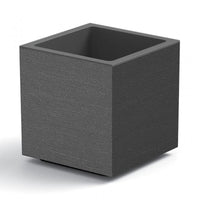VASO FIORIERA QUADRATO CUBO MATHERIA IN PLASTICA CON RUOTE 40 CM MODERNO Colore: Antracite