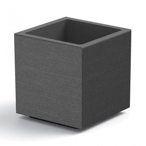 VASO FIORIERA QUADRATO CUBO MATHERIA IN PLASTICA CON RUOTE 40 CM MODERNO Colore: Antracite