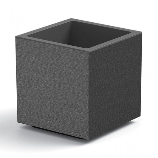 VASO FIORIERA QUADRATO CUBO MATHERIA IN PLASTICA CON RUOTE 40 CM MODERNO Colore: Antracite