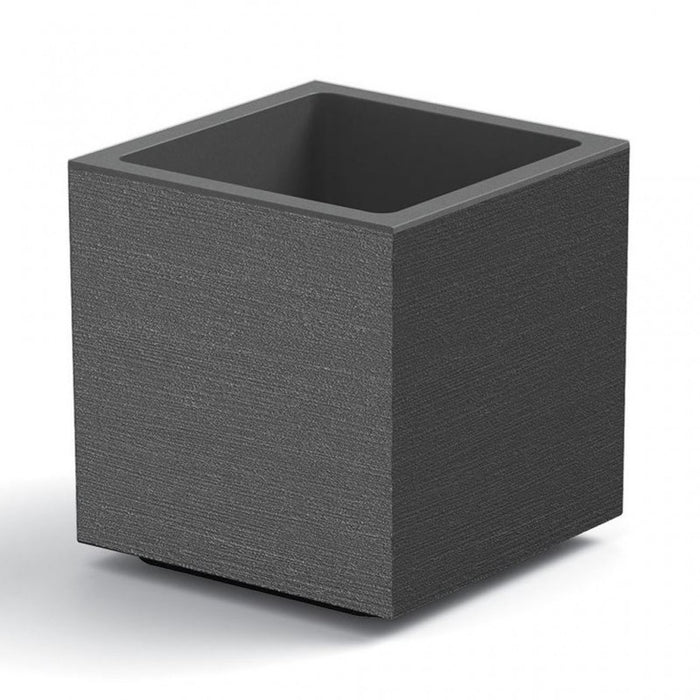 VASO FIORIERA QUADRATO CUBO MATHERIA IN PLASTICA CON RUOTE 40 CM MODERNO Colore: Antracite