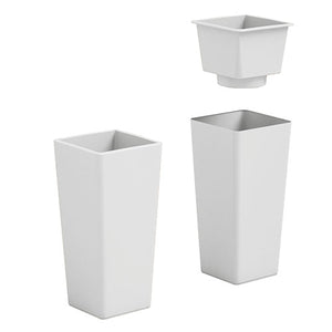VASO FIORIERA QUADRATO ALTO 65 CM cache-pot "CLOU" Veca Colori: Bianco
