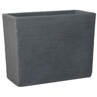 Vaso Fioriera Cassetta Alta Rigata Shabby Vasar h 61cm in resina Colore: Grigio Ghisa