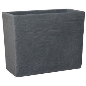 Vaso Fioriera Cassetta Alta Rigata Shabby Vasar h 61cm in resina Colore: Grigio Ghisa