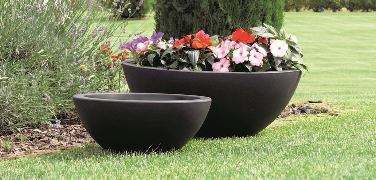 VASO CIOTOLA DA 60CM CEFEO IN RESINA Colore: Antracite