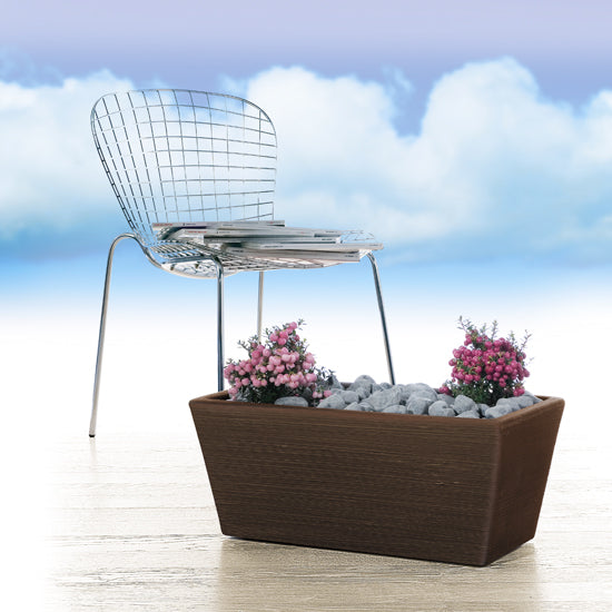 Vaso Cassetta  fioriera in resina Girasole 80 cm. ELBI Colore: Bronzo