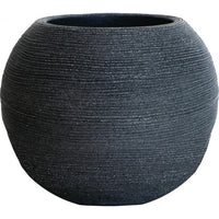 Vaso Caspò Sfera Rigata Shabby Vasar in resina diametro 40cm Colore: Grigio Ghisa