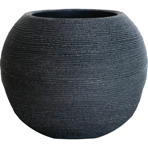 Vaso Caspò Sfera Rigata Shabby Vasar in resina diametro 40cm Colore: Grigio Ghisa