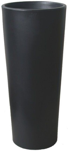 Vaso Cache-pot Veca Clou Rotondo Altezza 85 cm- con Cache Pot removibile Colore: Antracite