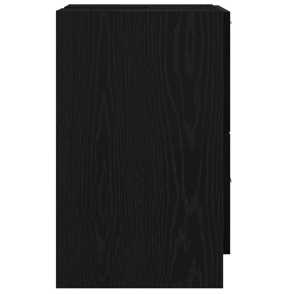 Mobile Lavabo Rovere Nero 40x37x59 cm Legno Ingegnerizzato