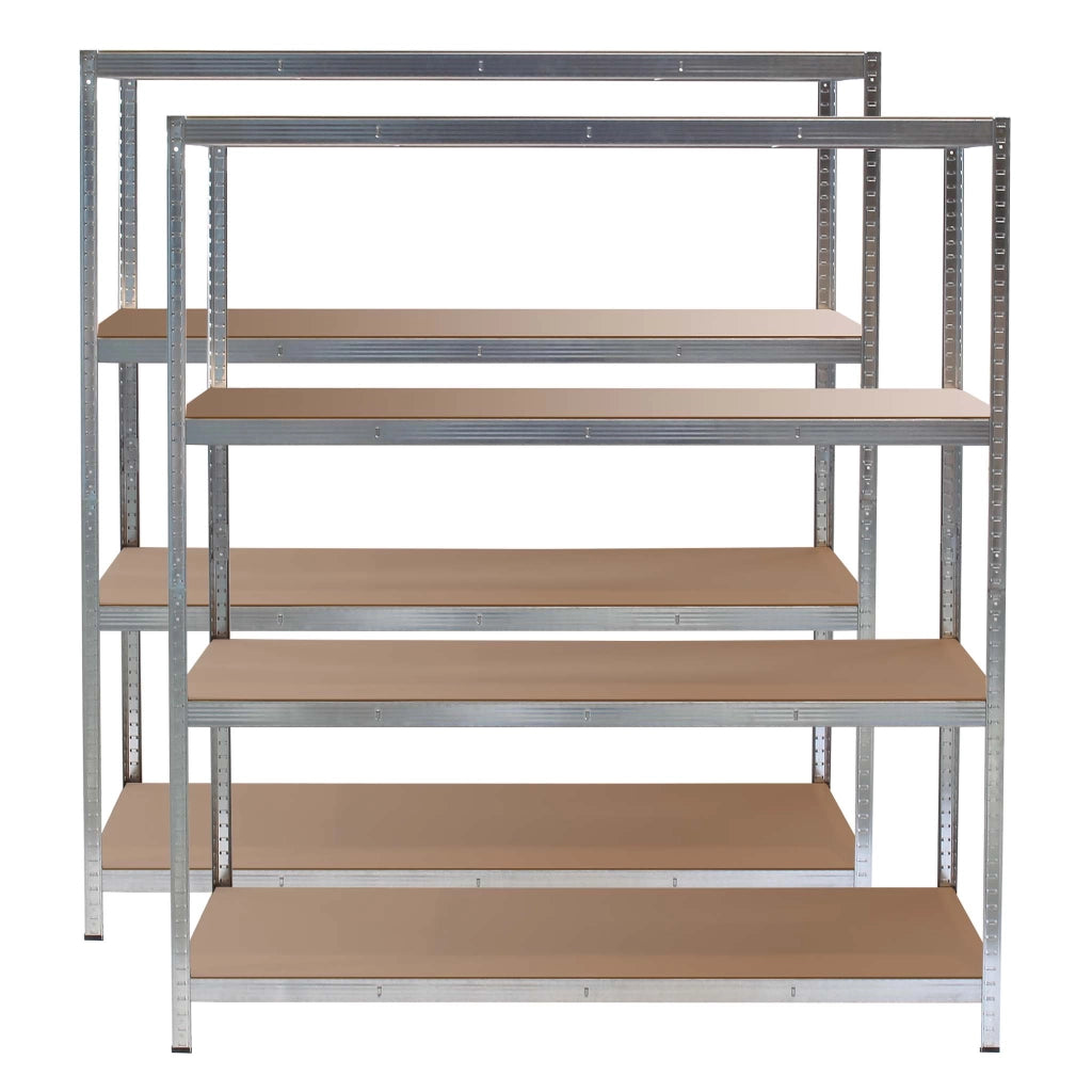 Set 2x Scaffali zincati a incastro per carichi pesanti 160x60x180cm 4 ripiani 175kg/piano
