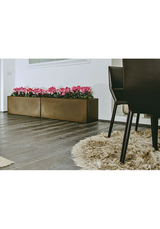 FIORIERA VASO Matera RETTANGOLARE 100X40X40 cm RESINA MODERNO - MONACIS Colore: Antracite