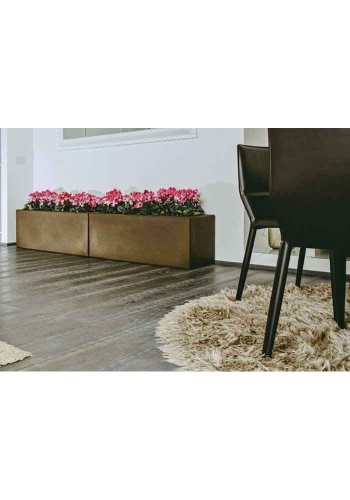 FIORIERA VASO Matera RETTANGOLARE 100X40X40 cm RESINA MODERNO - MONACIS Colore: Antracite