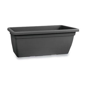 FIORIERA RETTANGOLARE ANTHEA IN PLASTICA DA 80CM COMPLETA DI SOTTOVASO Colore: Antracite