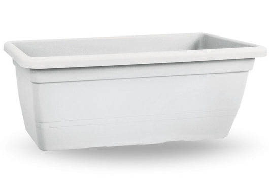 FIORIERA RETTANGOLARE ANTHEA IN PLASTICA DA 80CM COMPLETA DI SOTTOVASO Colore: Bianco