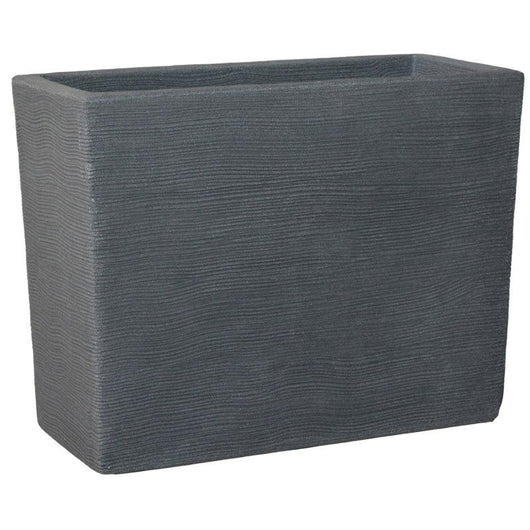 Fioriera Cassetta alta Rigata Portavaso Shabby 89x77h in resina Colore: Grigio Cemento