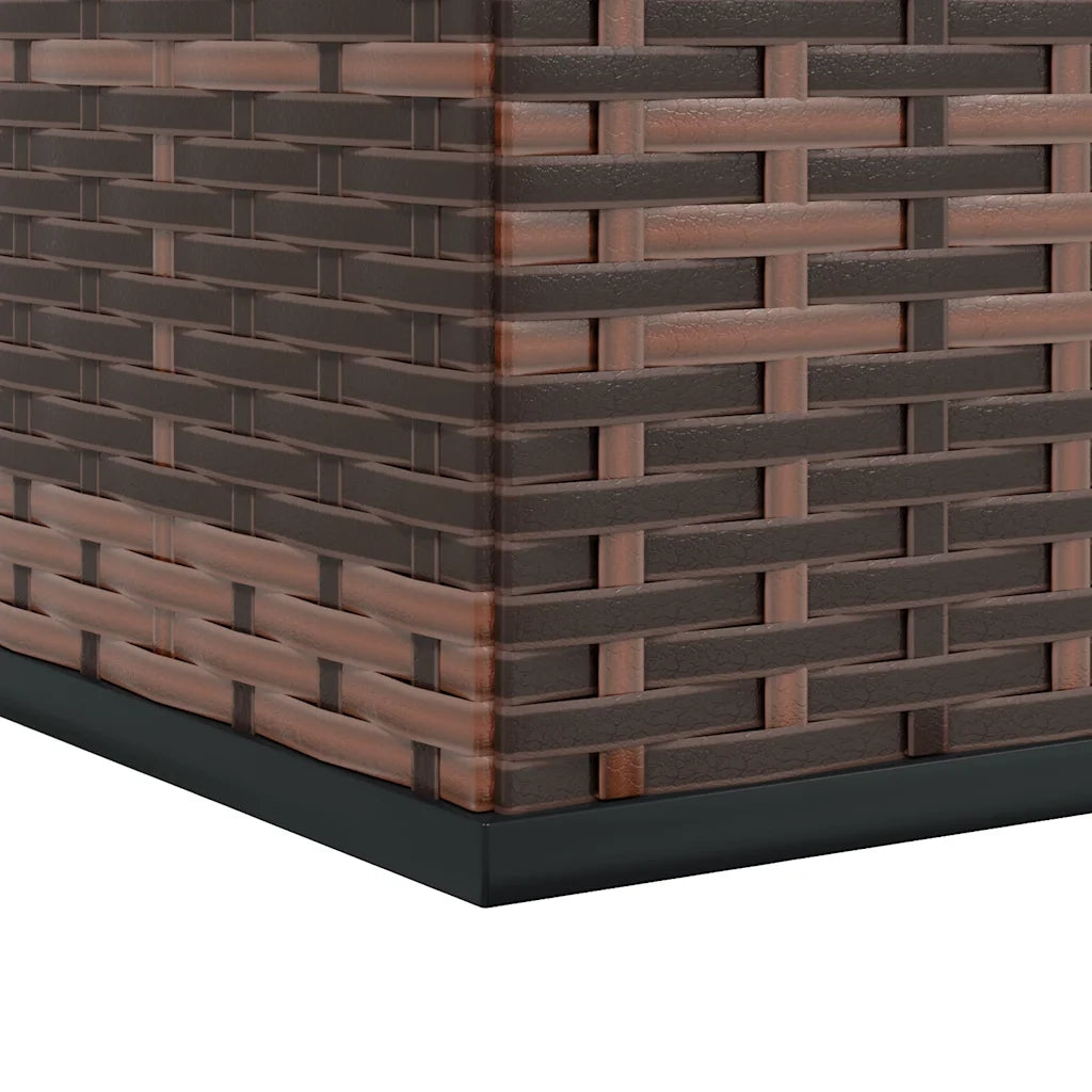 Contenitore da Giardino in Rattan PE 145x100x103 cm Marrone 317230