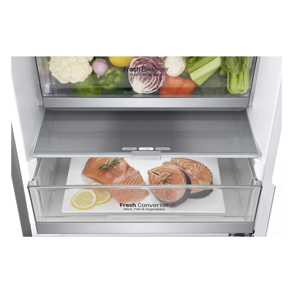 LG GBB72NSVCN Frigorifero combinato, Classe C, 384L, Wine Rack, No frost, Noble Steel