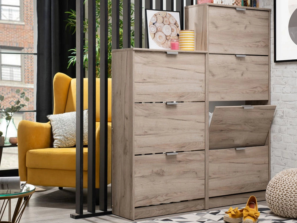 Mobile Portascarpe Marradi, Scarpiera 6 Ripiani, 67x28x119h cm Marrone Rovere Nodi