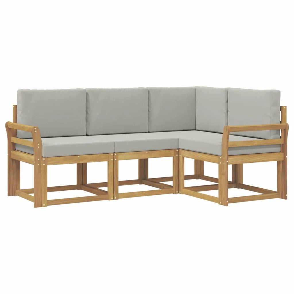 Set di divani da esterno 4 pcs Bianco e Grigio Chiaro 3387560
